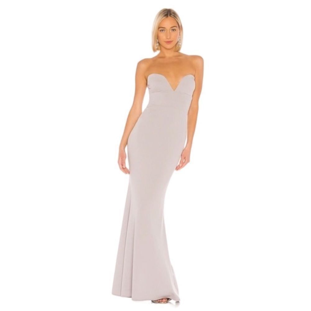 Katie May Strapless Maxi Dress in Light Mauve
